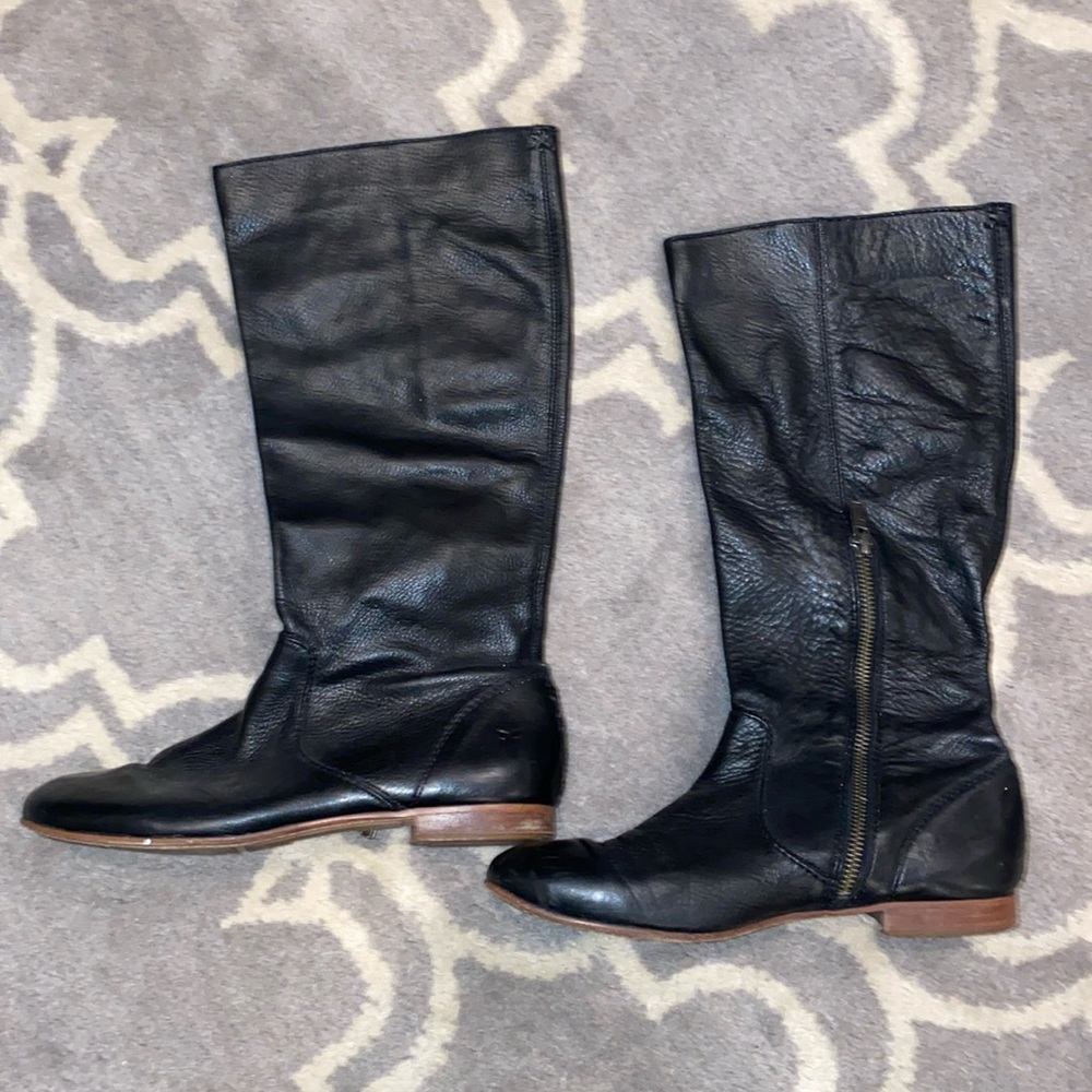 FRYE Jillian Pull On Boot Black Leather